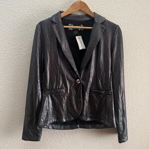 Vintage Y2K Daytrip Buckle Metallic Blazer Jacket One Button Medium NWT